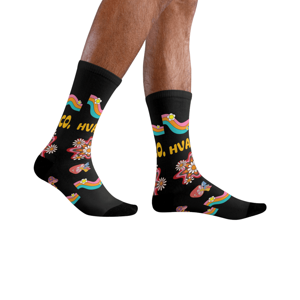 Printify All Over Prints 36-38 Chaussettes FLORAL RAINBOW