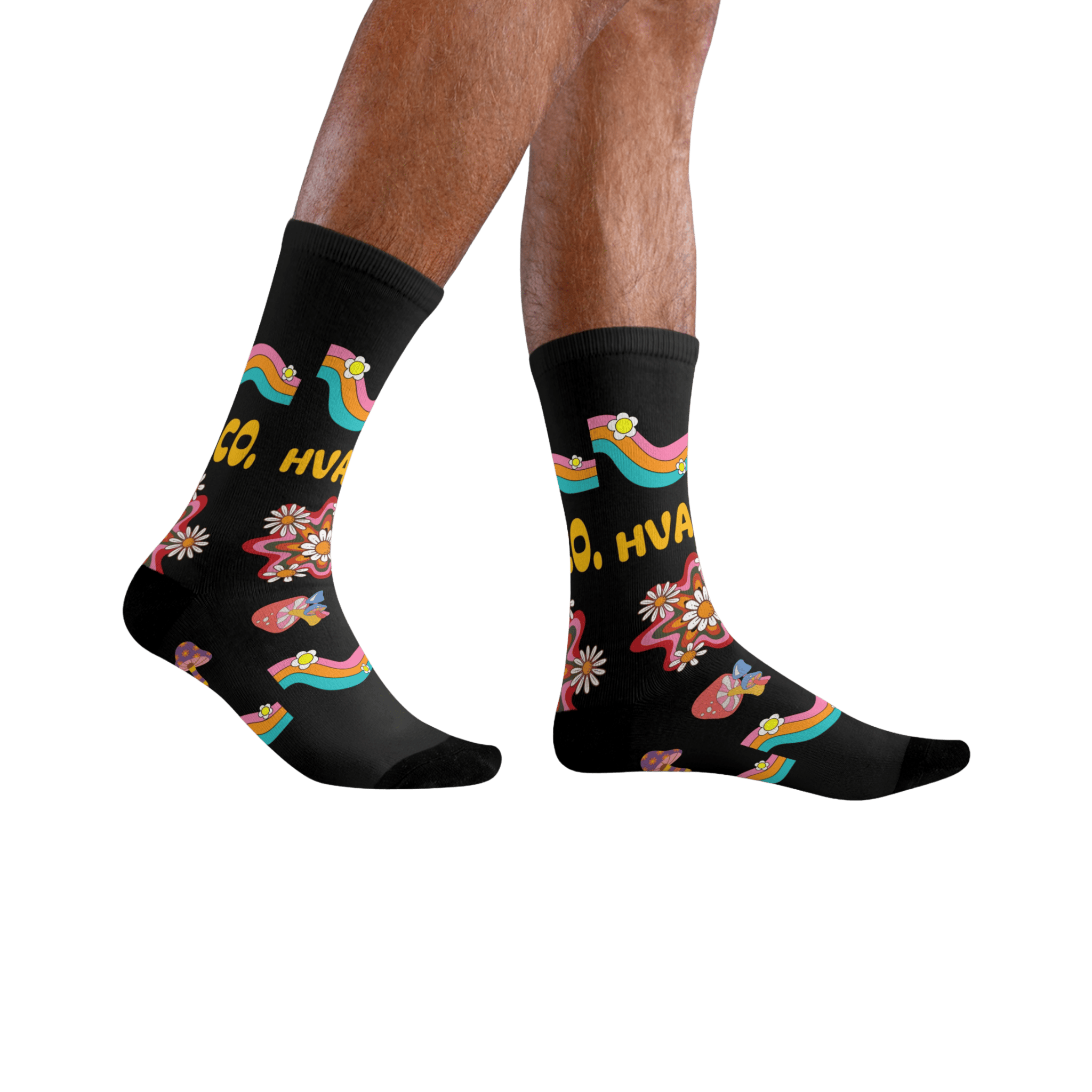 Printify All Over Prints 36-38 Chaussettes FLORAL RAINBOW