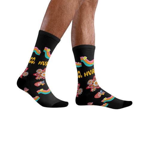 Printify All Over Prints 36-38 Chaussettes FLORAL RAINBOW