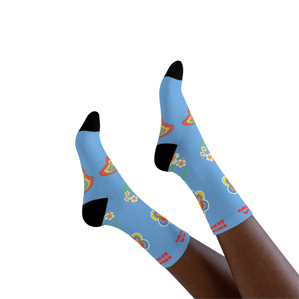 Printify All Over Prints 36-38 Chaussettes FLOWERS BUTTERFLY