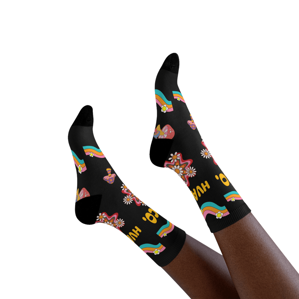 Printify All Over Prints Chaussettes FLORAL RAINBOW