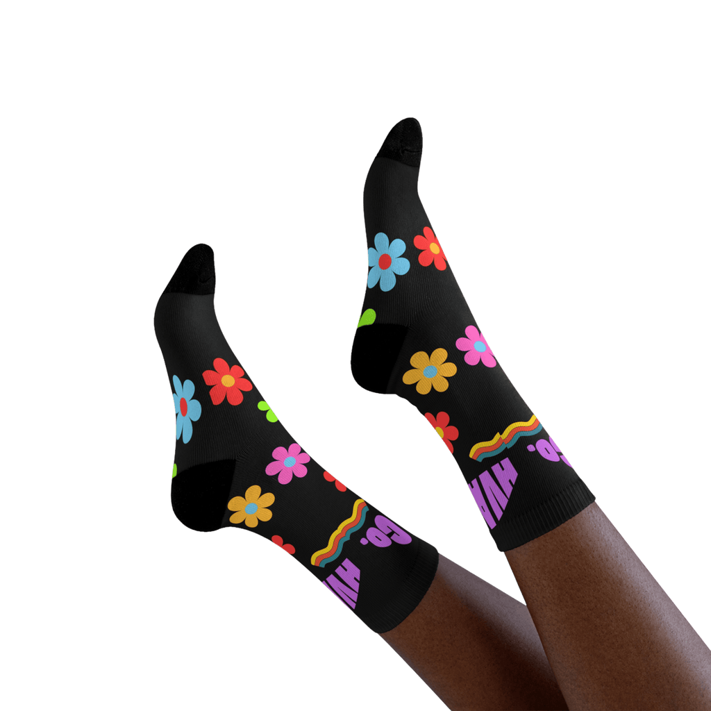 Printify All Over Prints Chaussettes RETRO FLOWERS