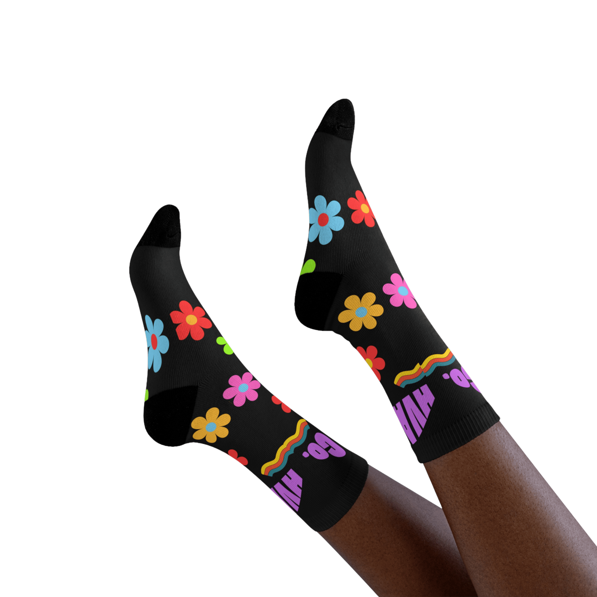 Printify All Over Prints Chaussettes RETRO FLOWERS