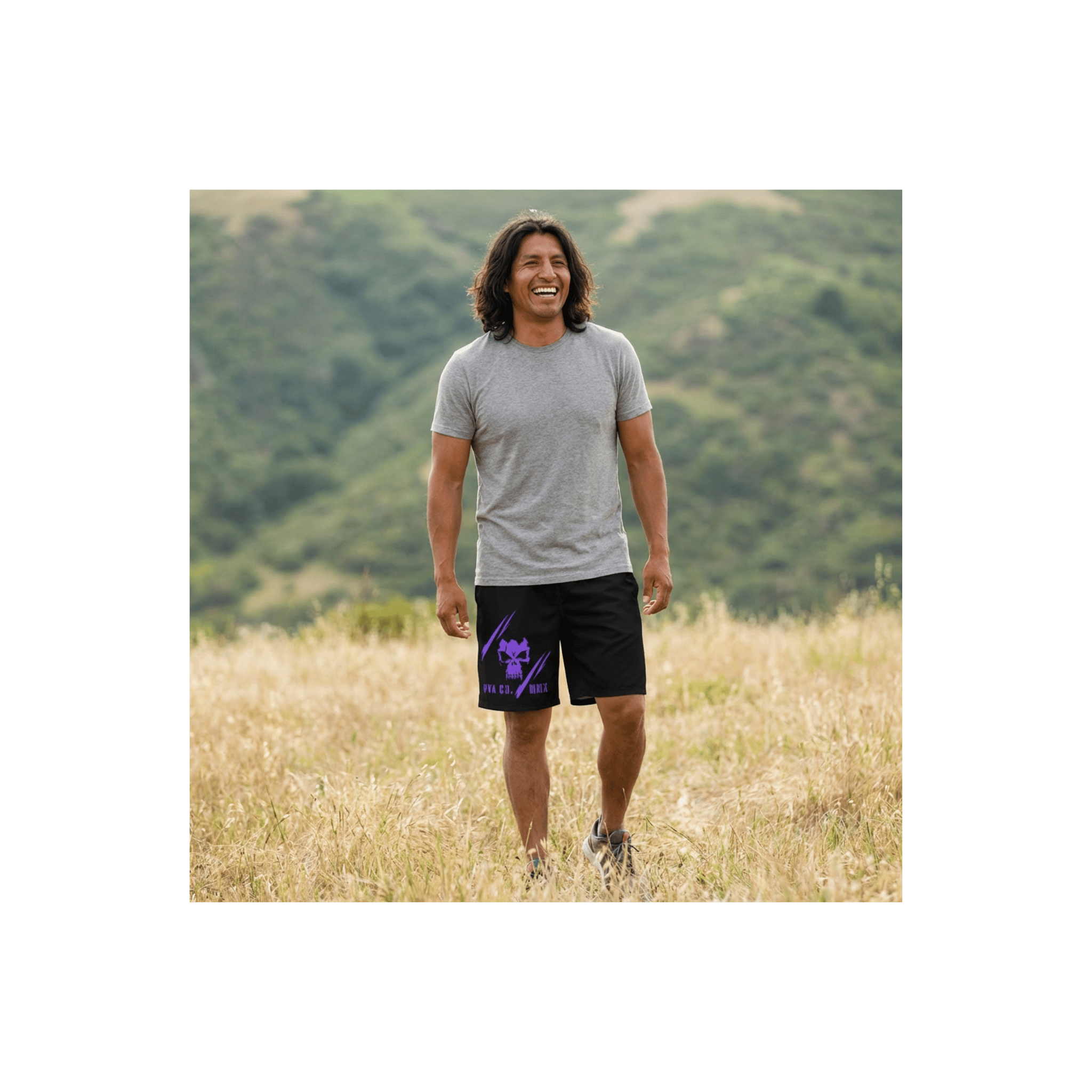 Printify All Over Prints Short de bain long SKULL