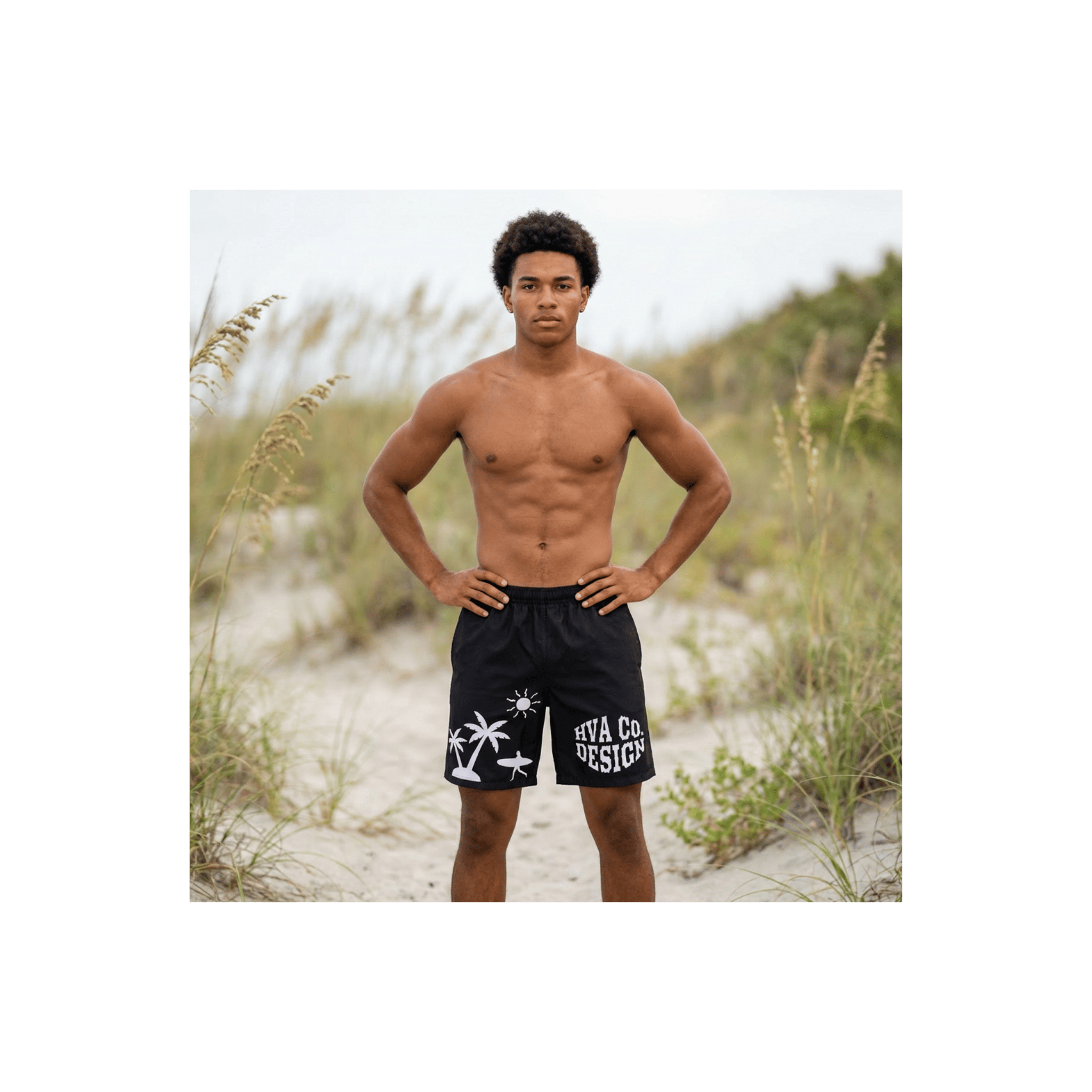 Printify All Over Prints Short de bain long SURF PALM