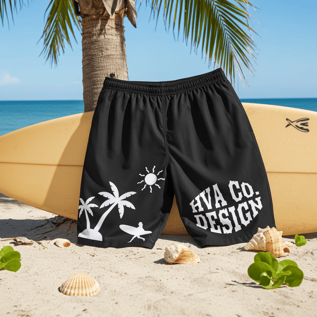Printify All Over Prints Short de bain long SURF PALM