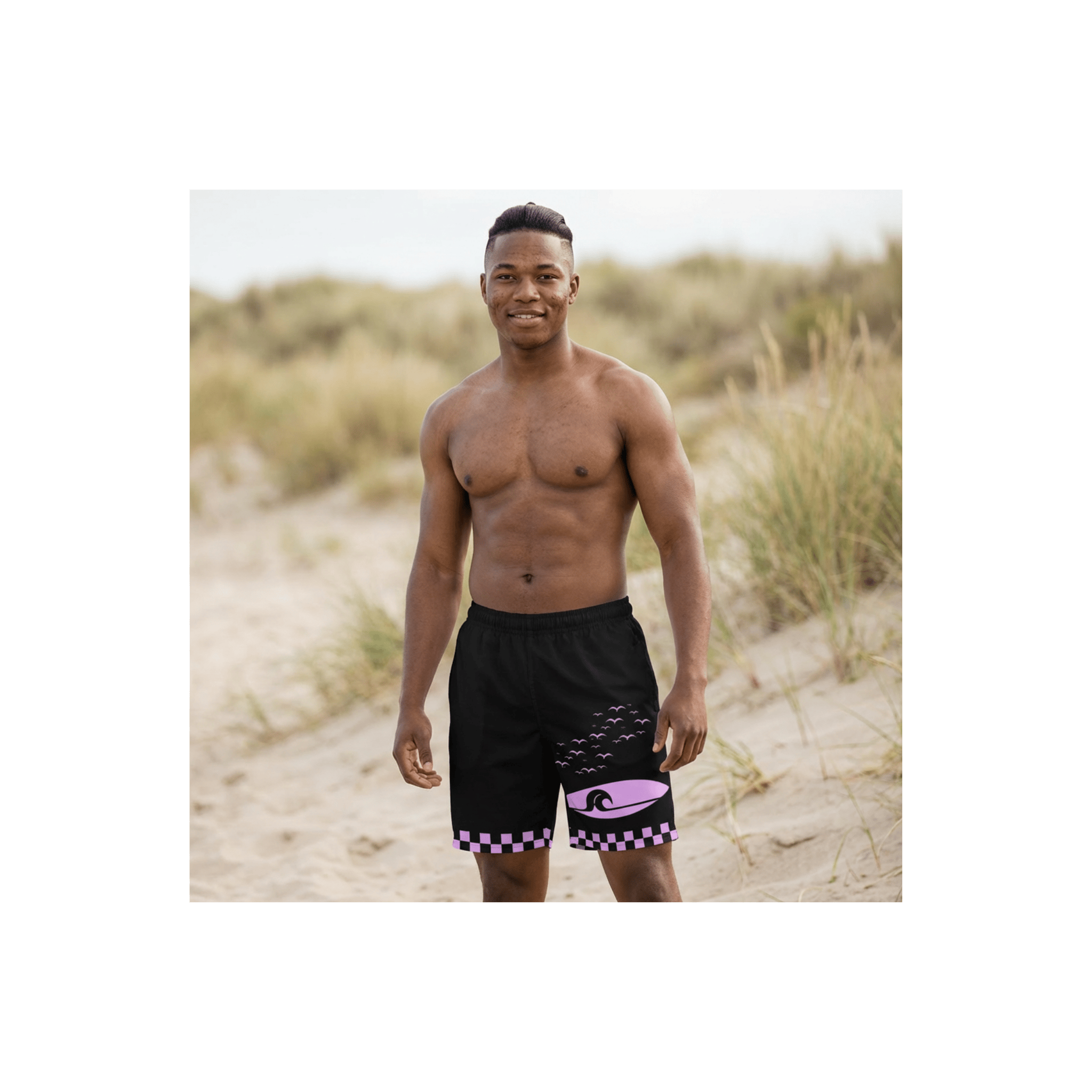 Printify All Over Prints Short de bain long WAVE