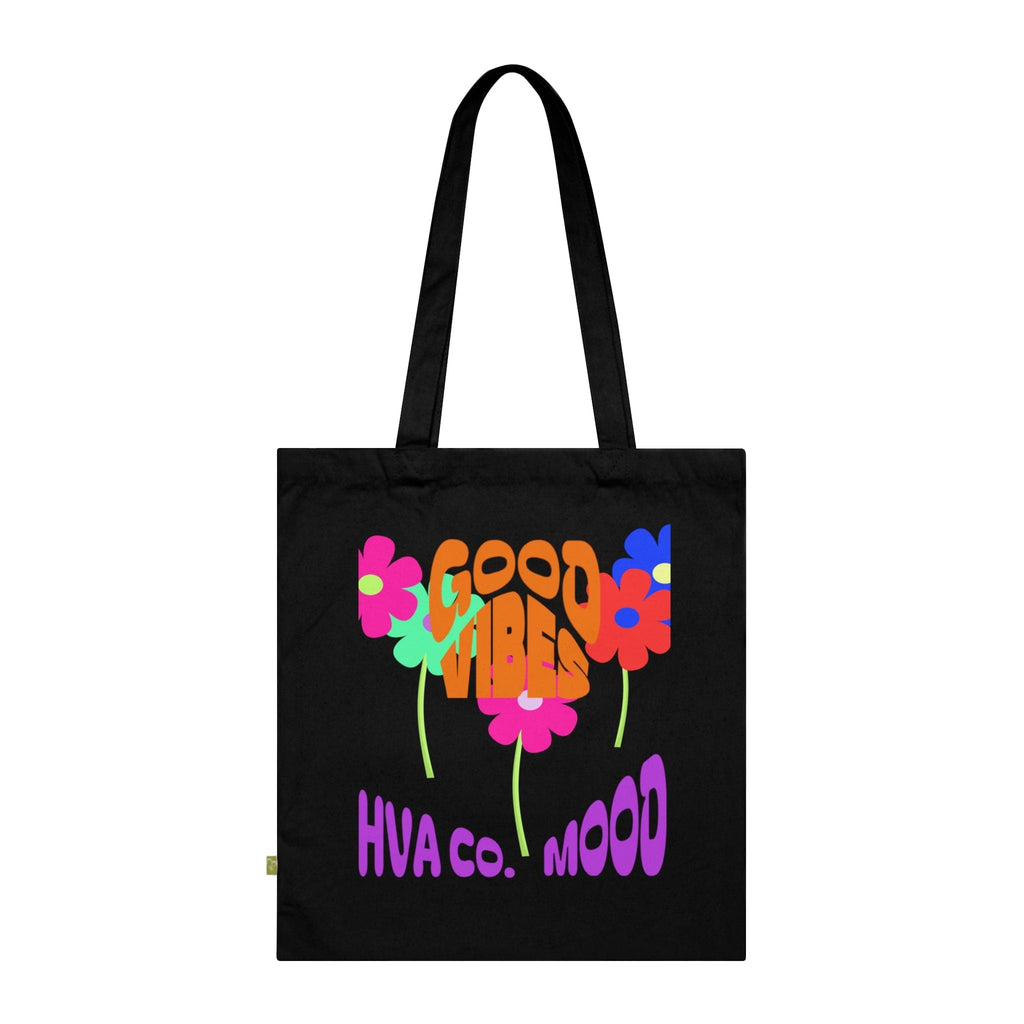 Printify Bags Noir Tote Bag Coton Bio GOOD VIBES