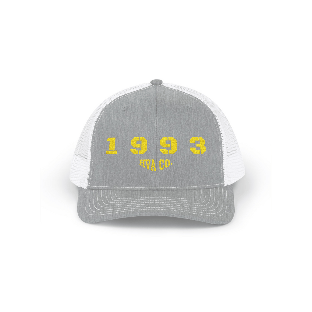 Printify Hats Gris/Blanc Casquette Trucker 1993 HVA CO.