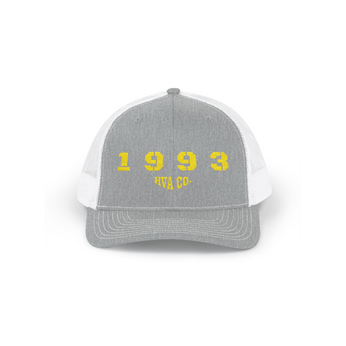 Printify Hats Gris/Blanc Casquette Trucker 1993 HVA CO.