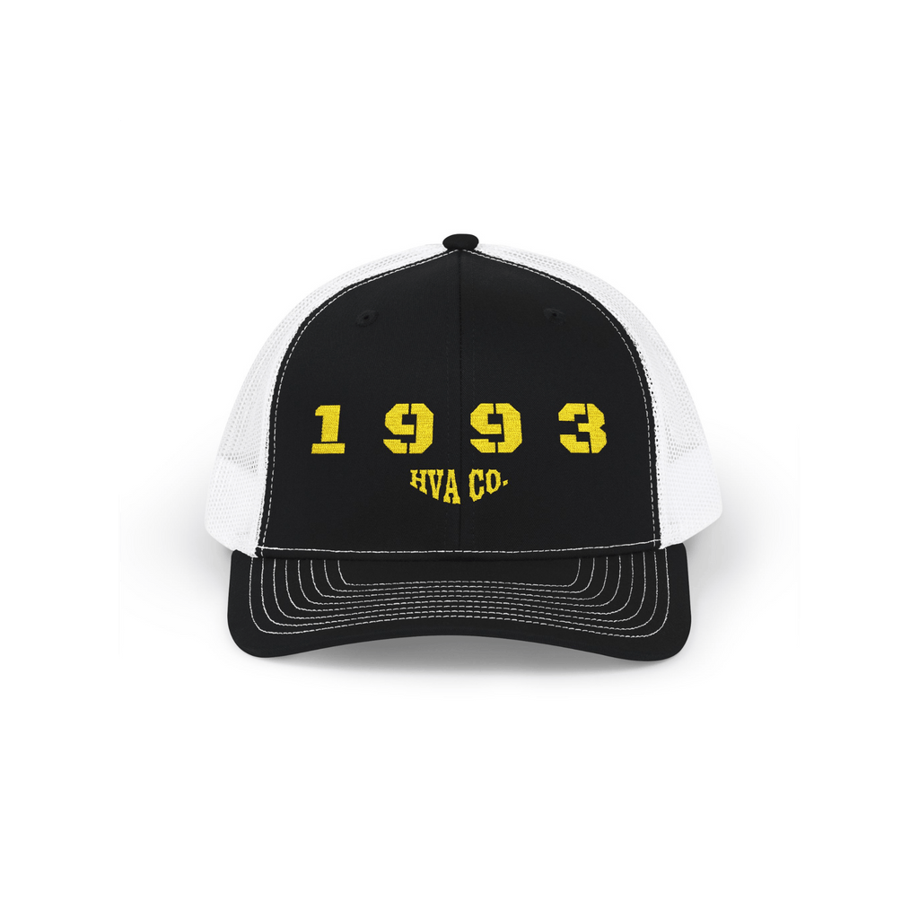 Printify Hats Noir/Blanc Casquette Trucker 1993 HVA CO.