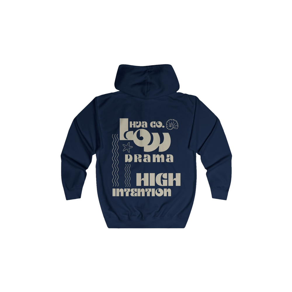 Printify Hoodie Bleu Marine / S Veste à capuche LOW DRAMA