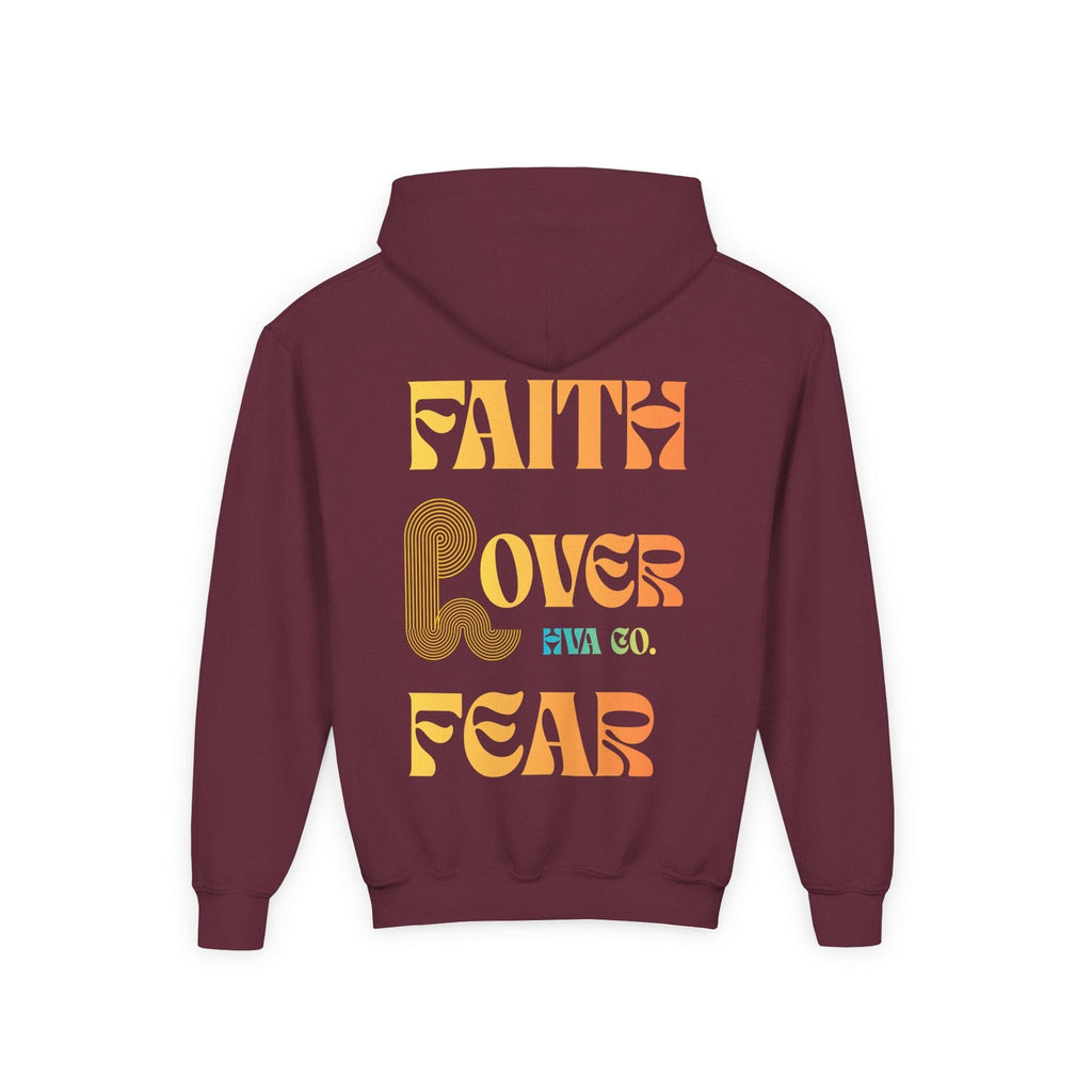 Printify Kids clothes Bordeaux / S Hoodie kids FAITH