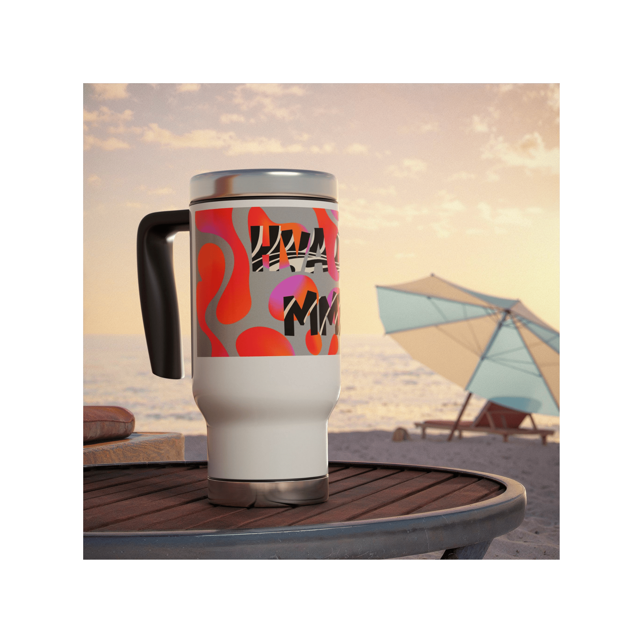 Printify Mug 400ml Gourde inox isotherme NEON
