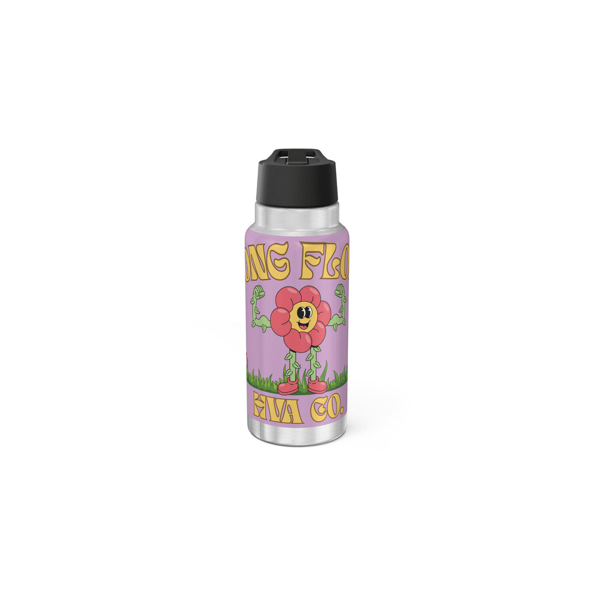 Printify Mug 950ml Gourde à paille inox FLOWER
