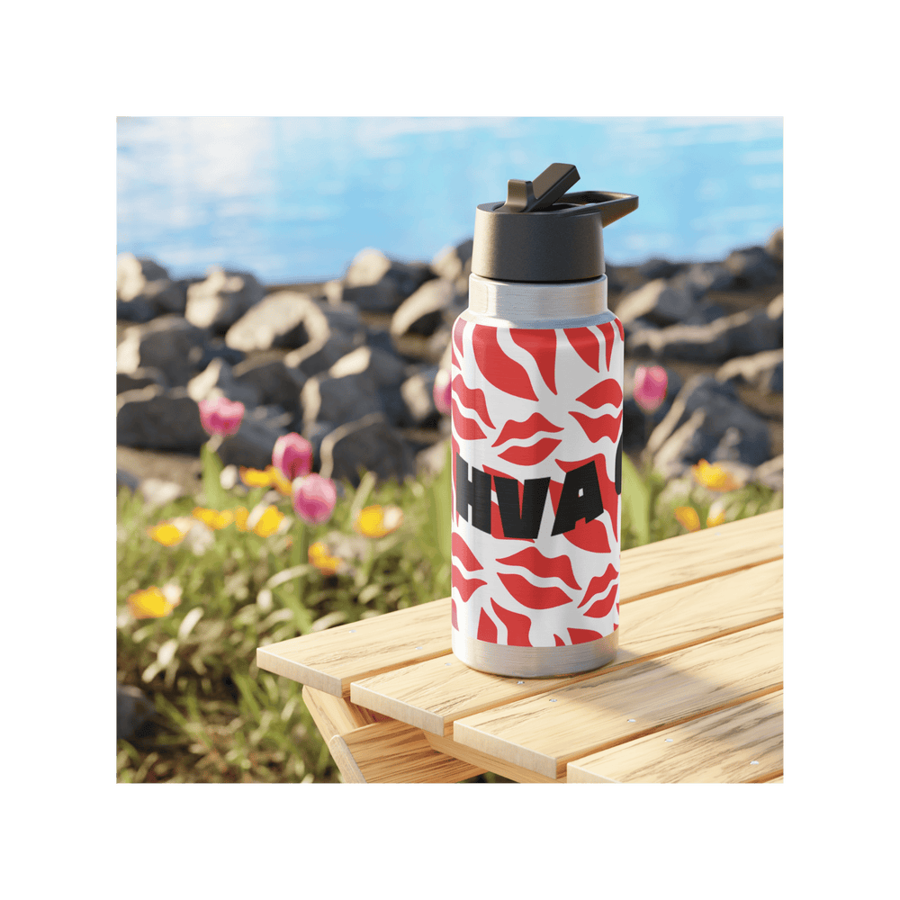 Printify Mug 950ml Gourde à paille inox LIPS