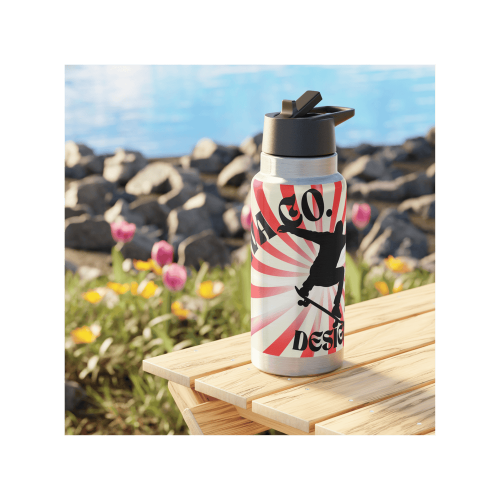 Printify Mug 950ml Gourde à paille inox SKATE