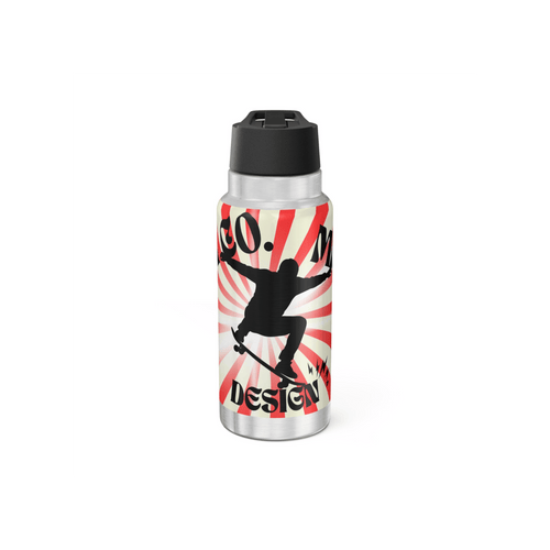 Printify Mug 950ml Gourde à paille inox SKATE