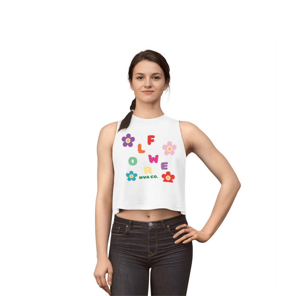 Printify Tank Top S / Blanc Crop top RAINBOW