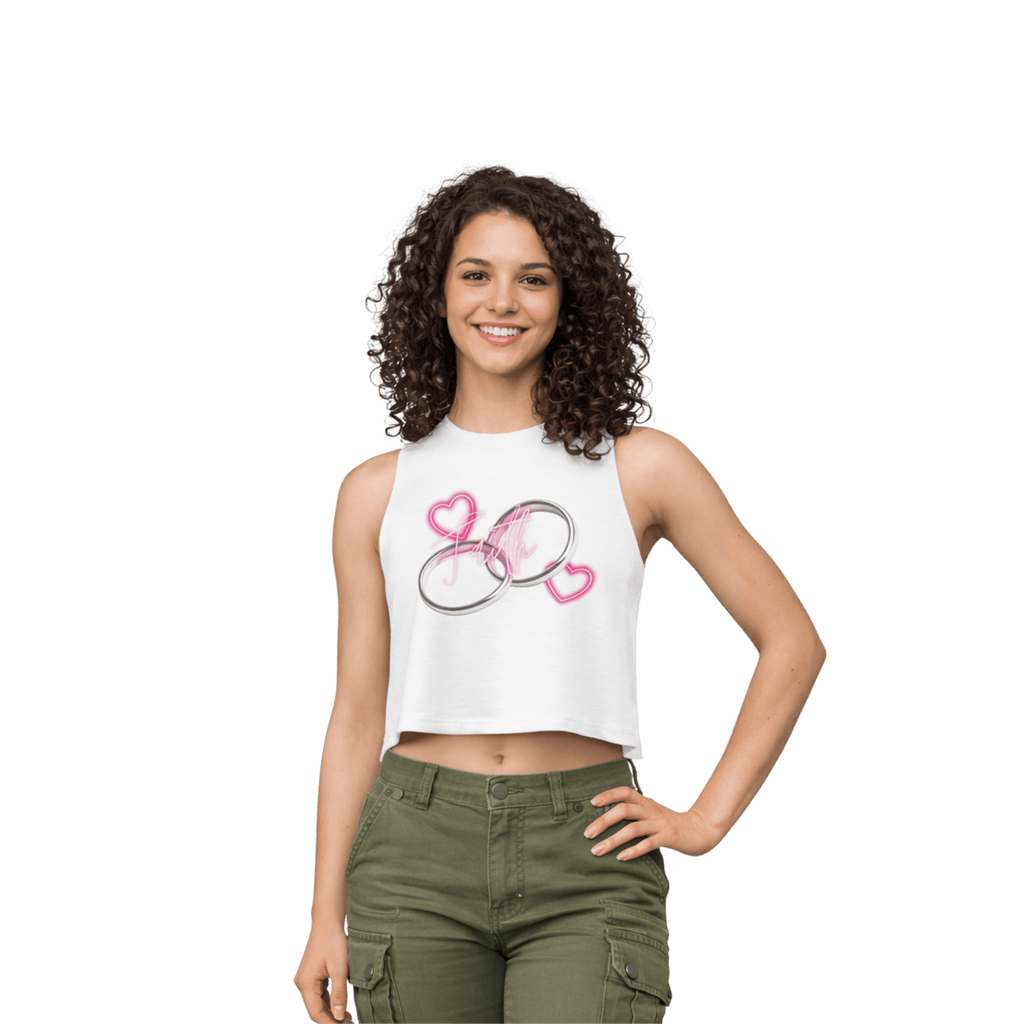 Printify Tank Top S / Blanc Crop top SILVER RING
