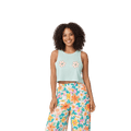 Printify Tank Top S / Bleu Jean Crop top FLOWER