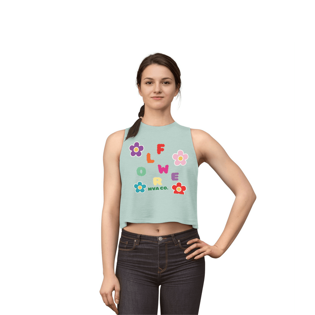 Printify Tank Top S / Bleu Jean Crop top RAINBOW