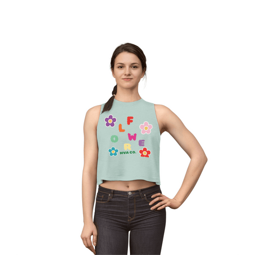 Printify Tank Top S / Bleu Jean Crop top RAINBOW