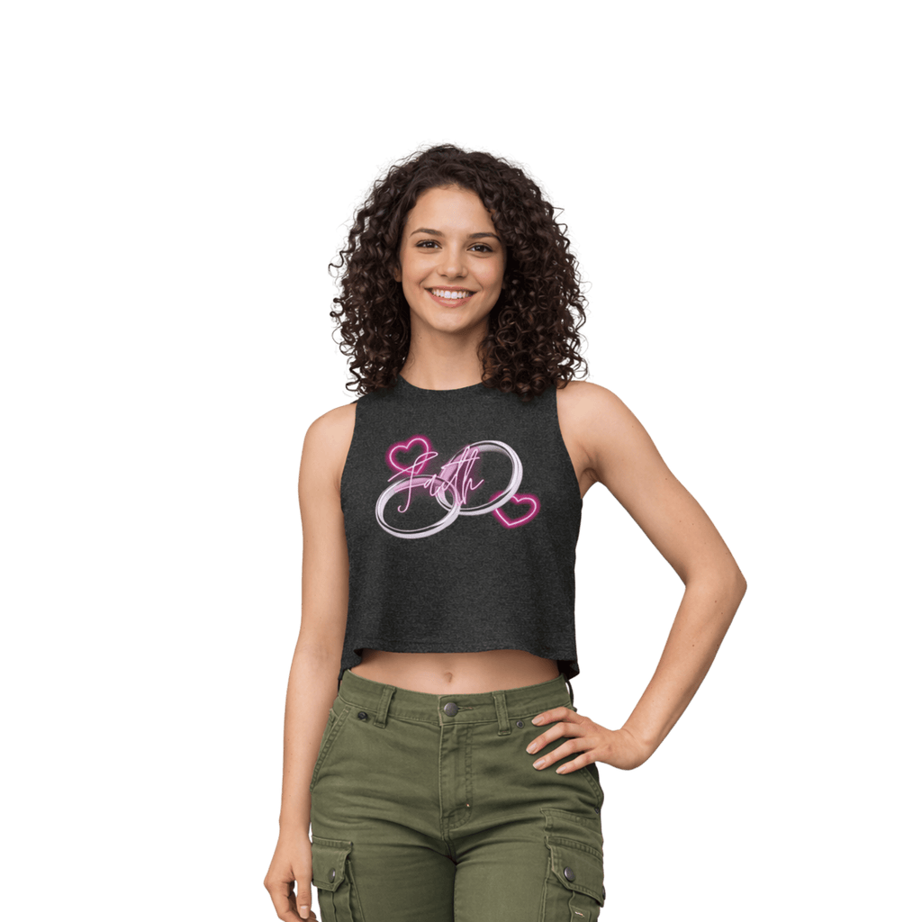 Printify Tank Top S / Gris foncé Crop top SILVER RING