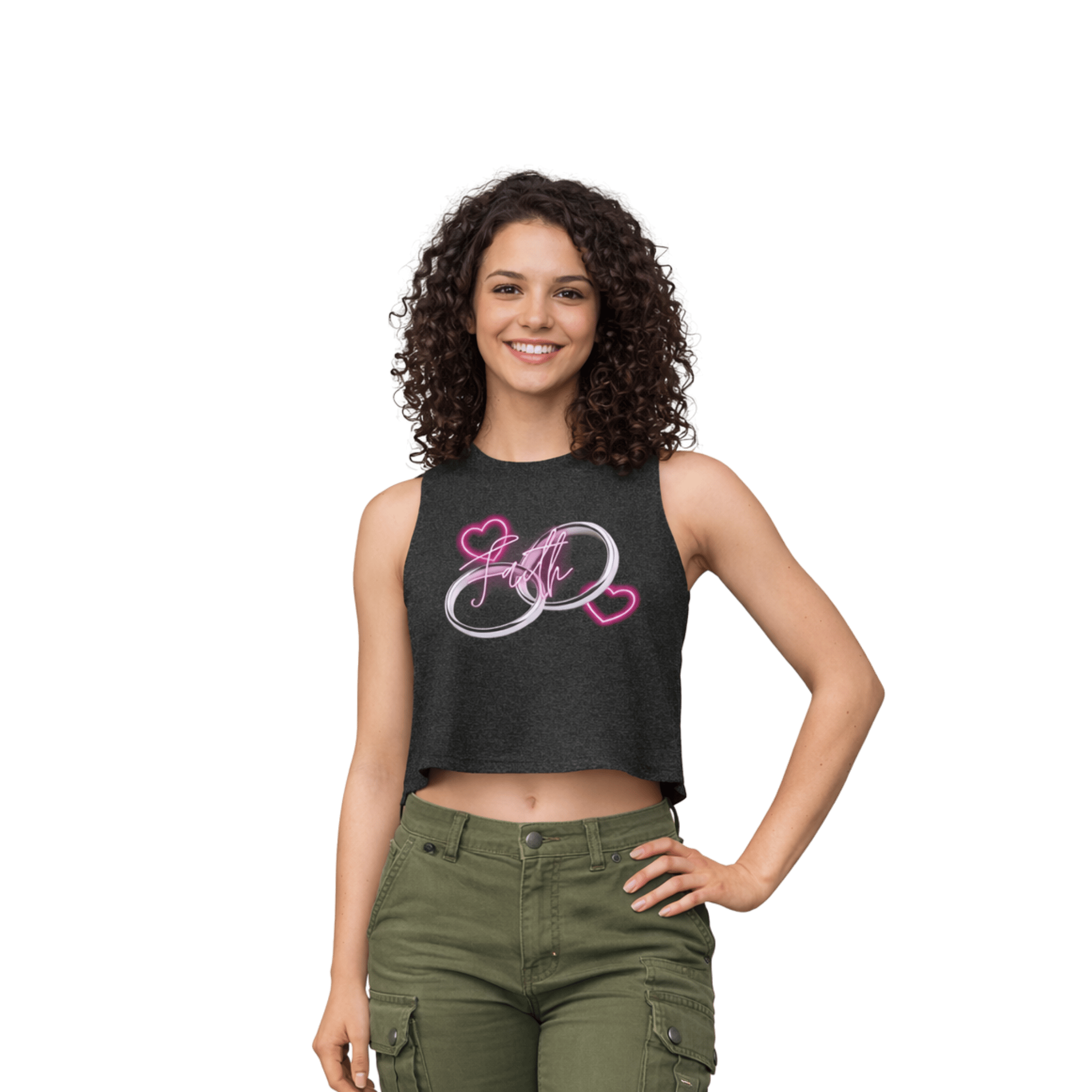 Printify Tank Top S / Gris foncé Crop top SILVER RING