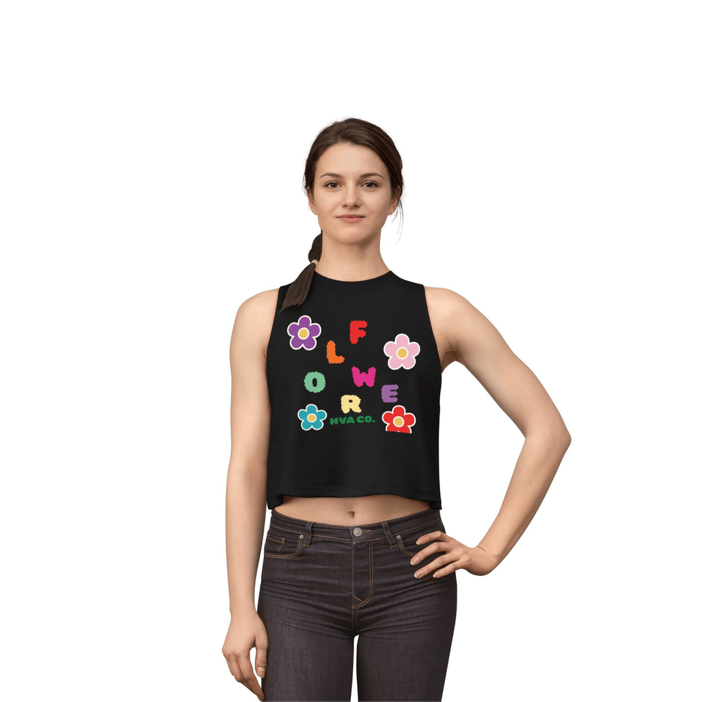 Printify Tank Top S / Noir Crop top RAINBOW