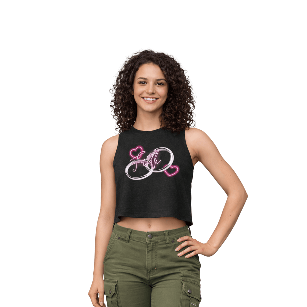 Printify Tank Top S / Noir Crop top SILVER RING